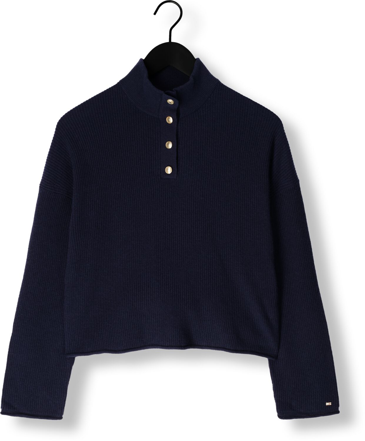 TOMMY HILFIGER Dames Truien & Vesten Gold Button Polo Ls Sweater Blauw