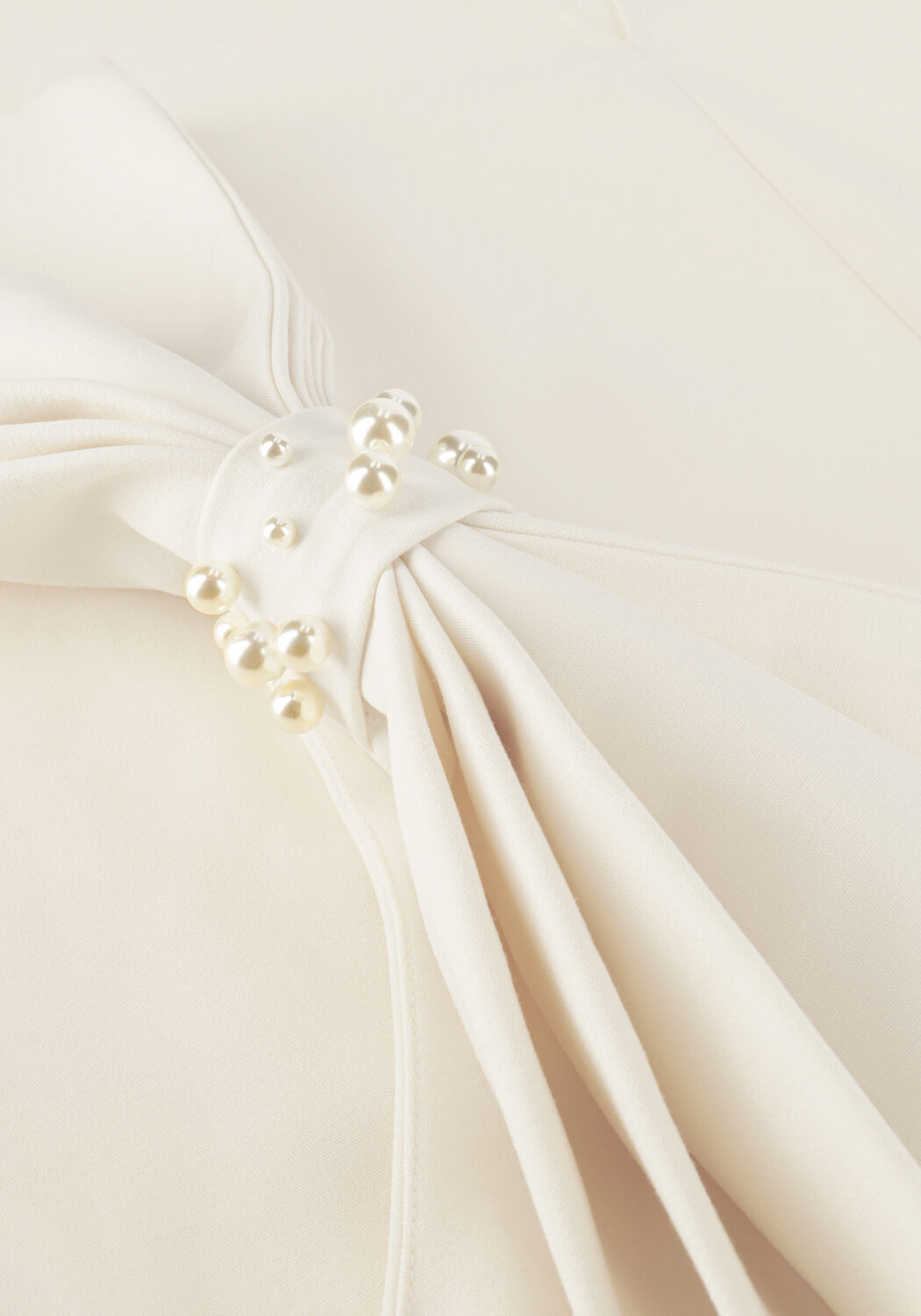 Gebroken wit Y.A.S. Bruidsmode YASLIZZIE OS MIDI BOW DRESS - CELEB - large