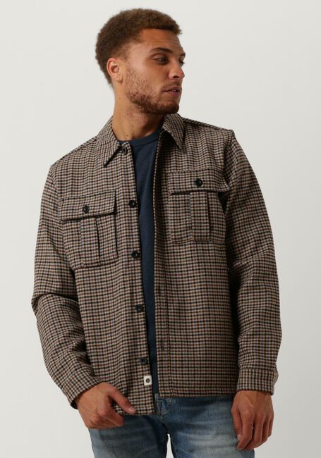 Donkerblauwe ANERKJENDT Overshirt AKSOLDADO CHECK OVERSHIRT - large