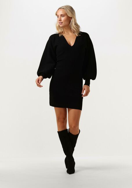 Zwarte FREEBIRD Mini jurk KNIT-DENSE-VIS-23-2 - large