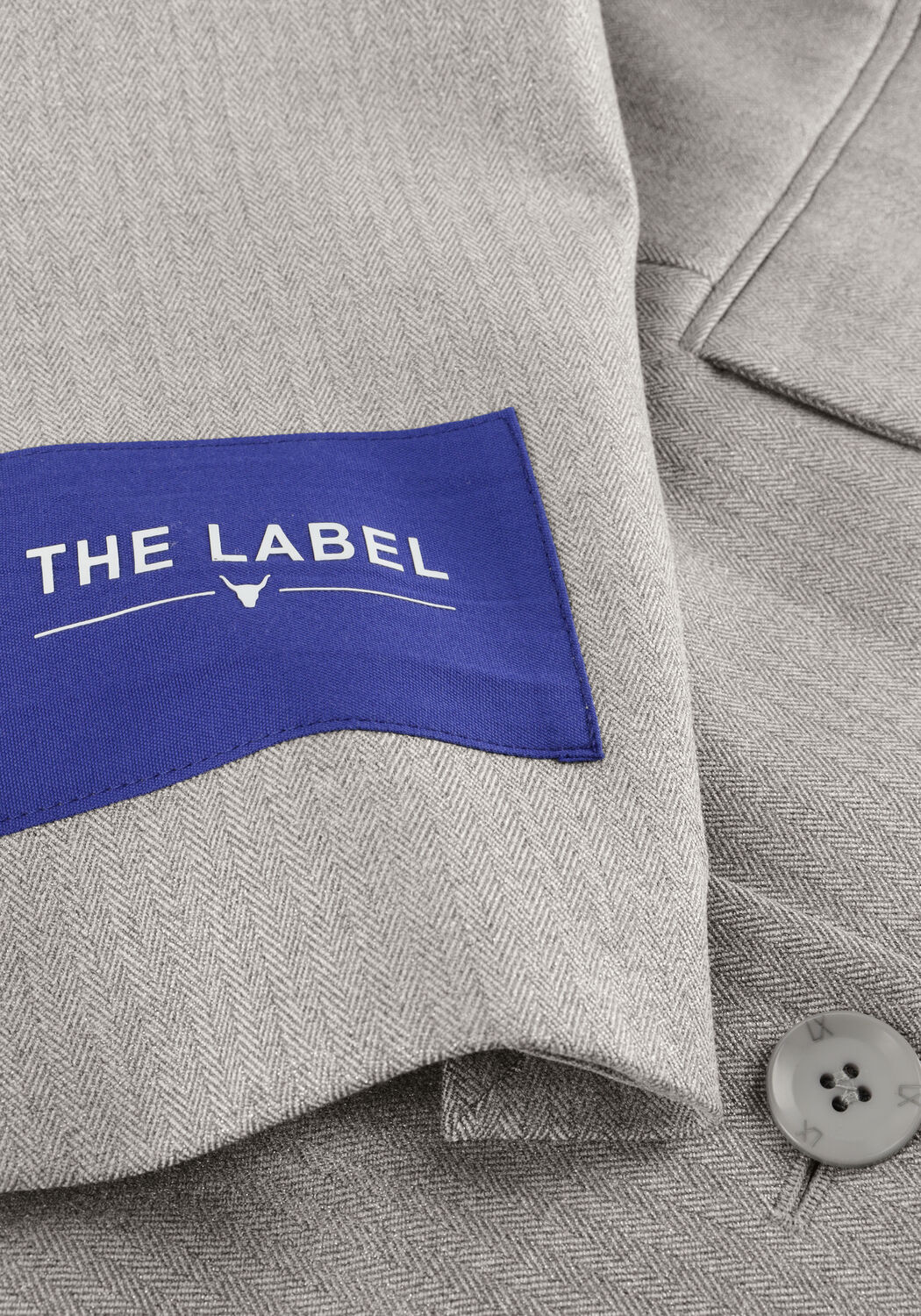 Grijze ALIX THE LABEL Blazer LADIES WOVEN COATED HERRINGBONE BLAZER - large