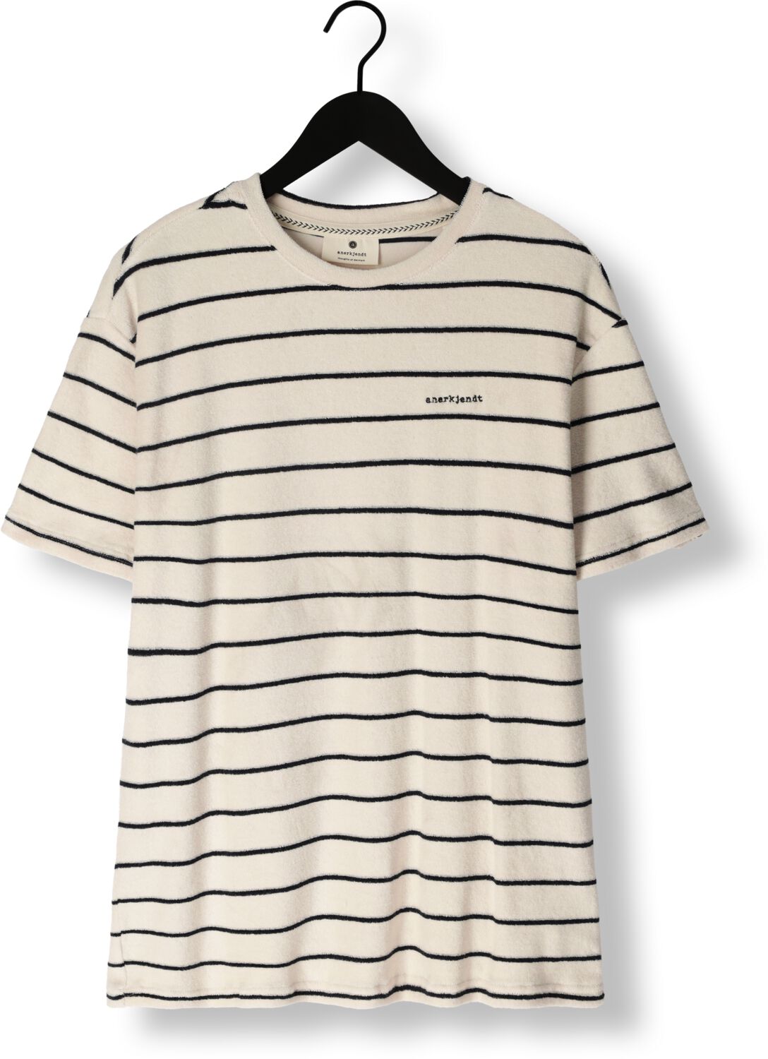 ANERKJENDT Heren Polo's & T-shirts Akkikki S s Frotte Stripe Tee Beige