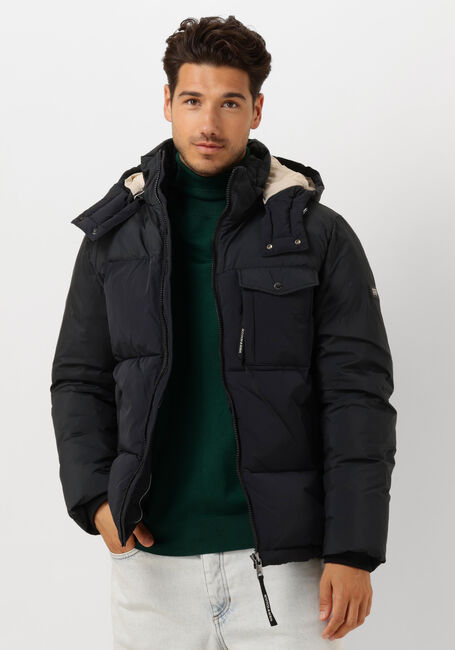 Zwarte SCOTCH & SODA Gewatteerde jas HOODED PUFFER JACKET - large