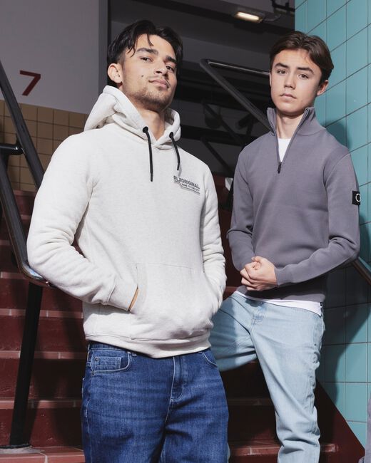 Grijze RELLIX Sweater HOODIE RLXORIGINAL BACKPRINT - large