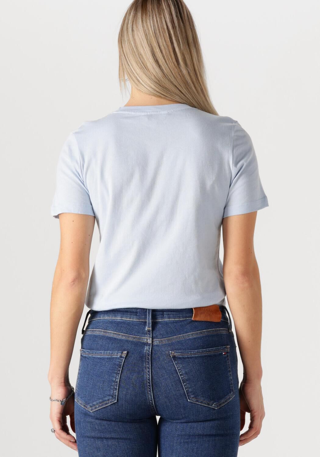 TOMMY HILFIGER Dames Tops & T-shirts Reg Corp Logo Lichtblauw