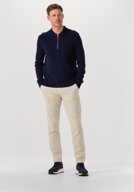 Donkerblauwe TOMMY HILFIGER Trui LAMBSWOOL ZIP POLO - large