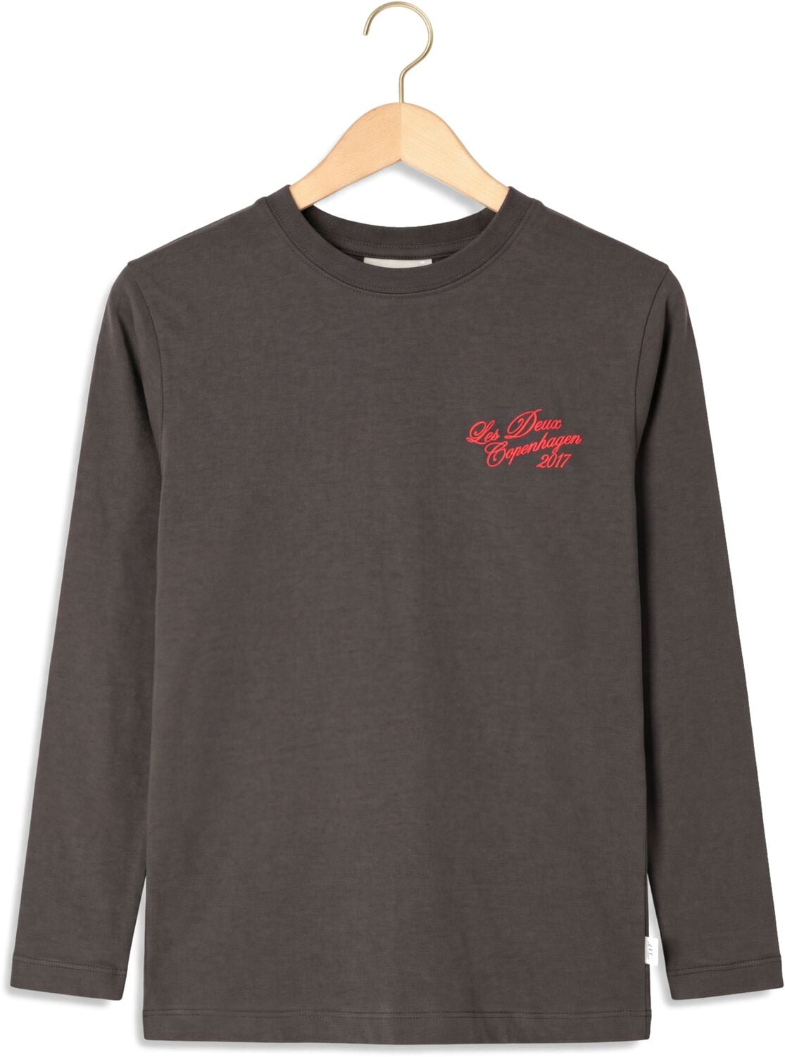 Les Deux Jongens Polo's & T-shirts Service Ls T-shirt - Donkergrijs