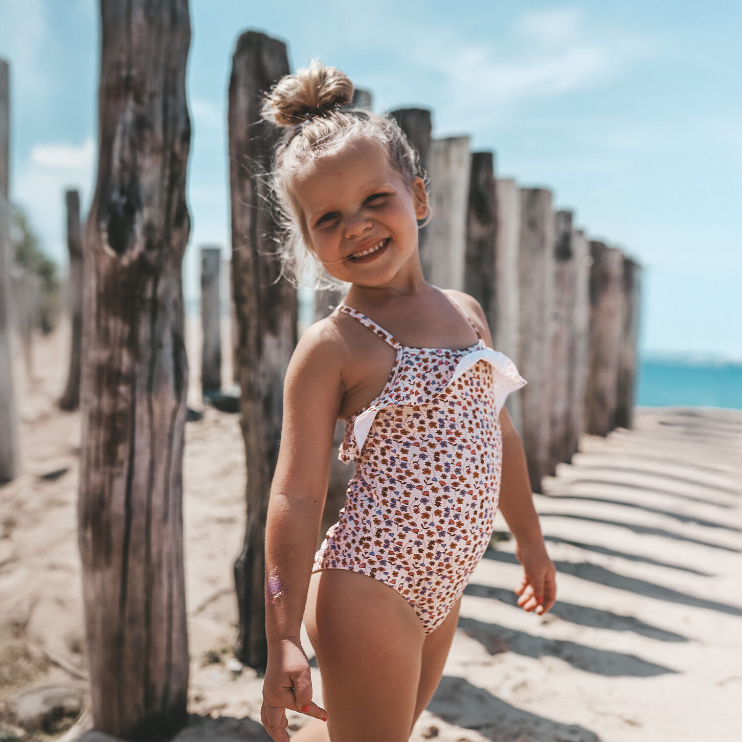 SALTED STORIES Meisjes Zwemkleding Flower Bud Swimsuit Creme