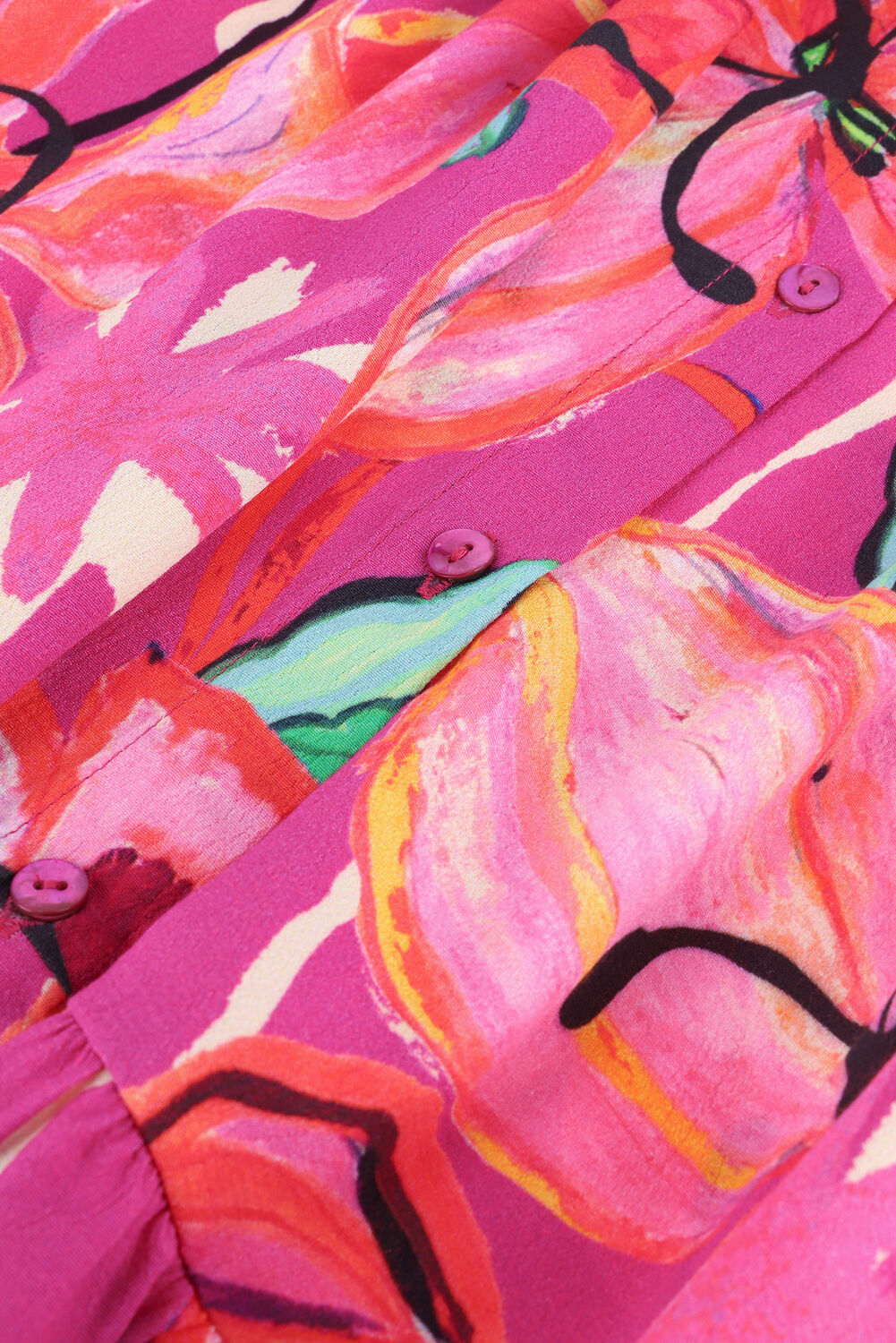 Fuchsia POM AMSTERDAM Mini jurk LILY DRESS SHORT - large