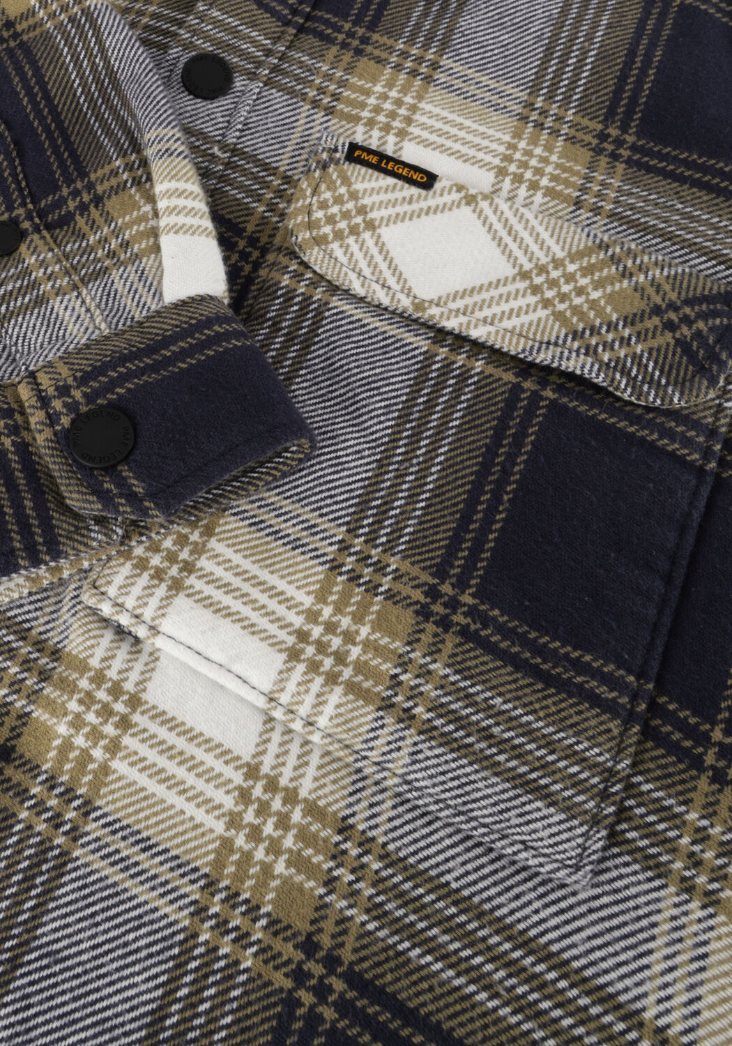 Blauwe PME LEGEND Overhemden LONG SLEEVE SHIRT CTN FLANEL CHECK QUILTED - large