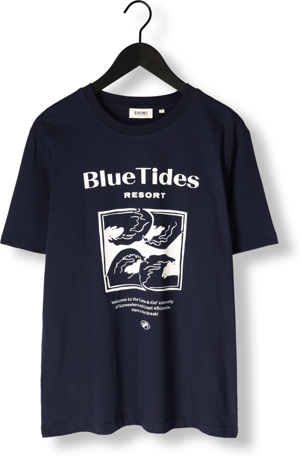 SHIWI Heren Polo's & T-shirts Men Liam Regular T-shirt Blue Tides Donkerblauw