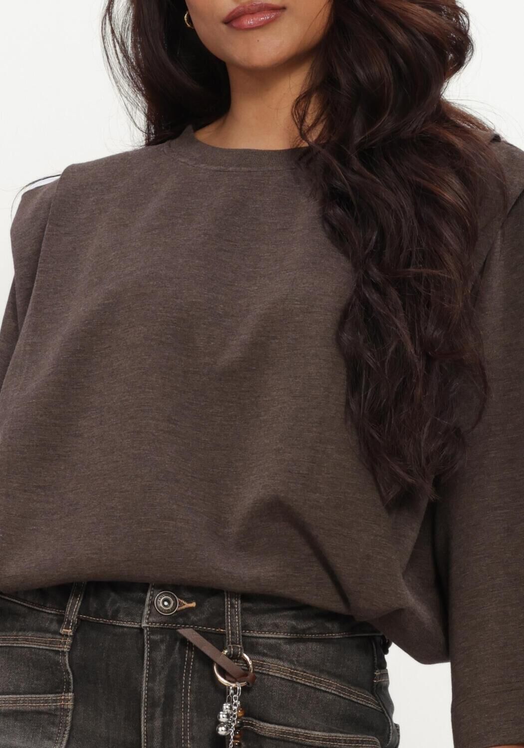 Bruine MOS MOSH Trui MMMAE O-3/4 SLEEVE SWEATSHIRT - large
