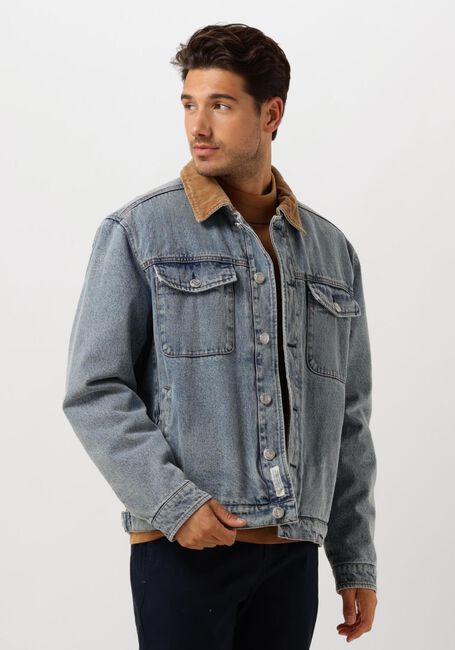 Blauwe SCOTCH & SODA Jack CORD COLLAR INDIGO TEDDY JACKE - large