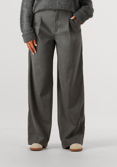 Grijze GESTUZ Wijde broek GZPAULA MELANGE MW WIDE PANTS - large