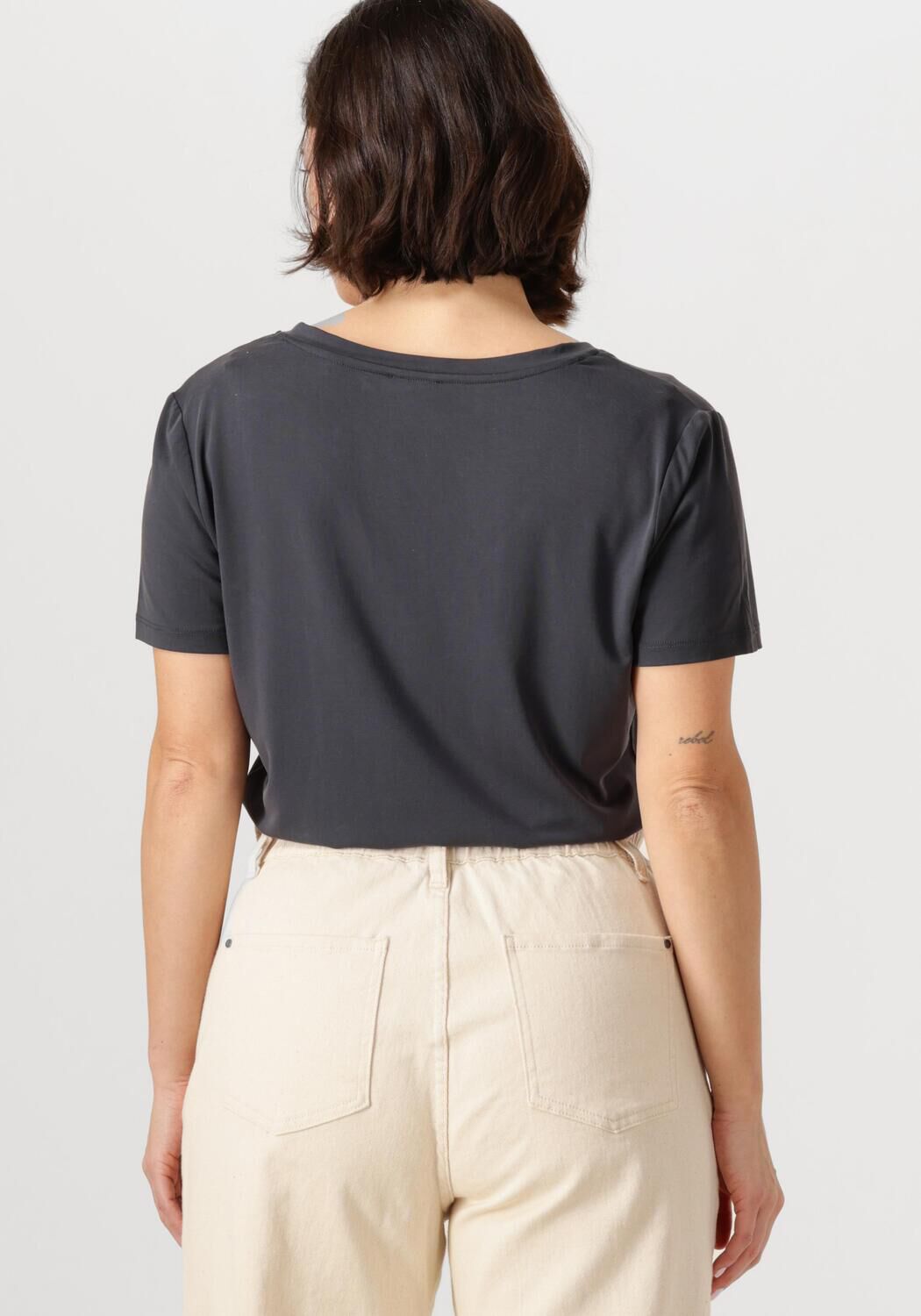 CATWALK JUNKIE Dames Tops & T-shirts Tshirt With Vneck Grijs