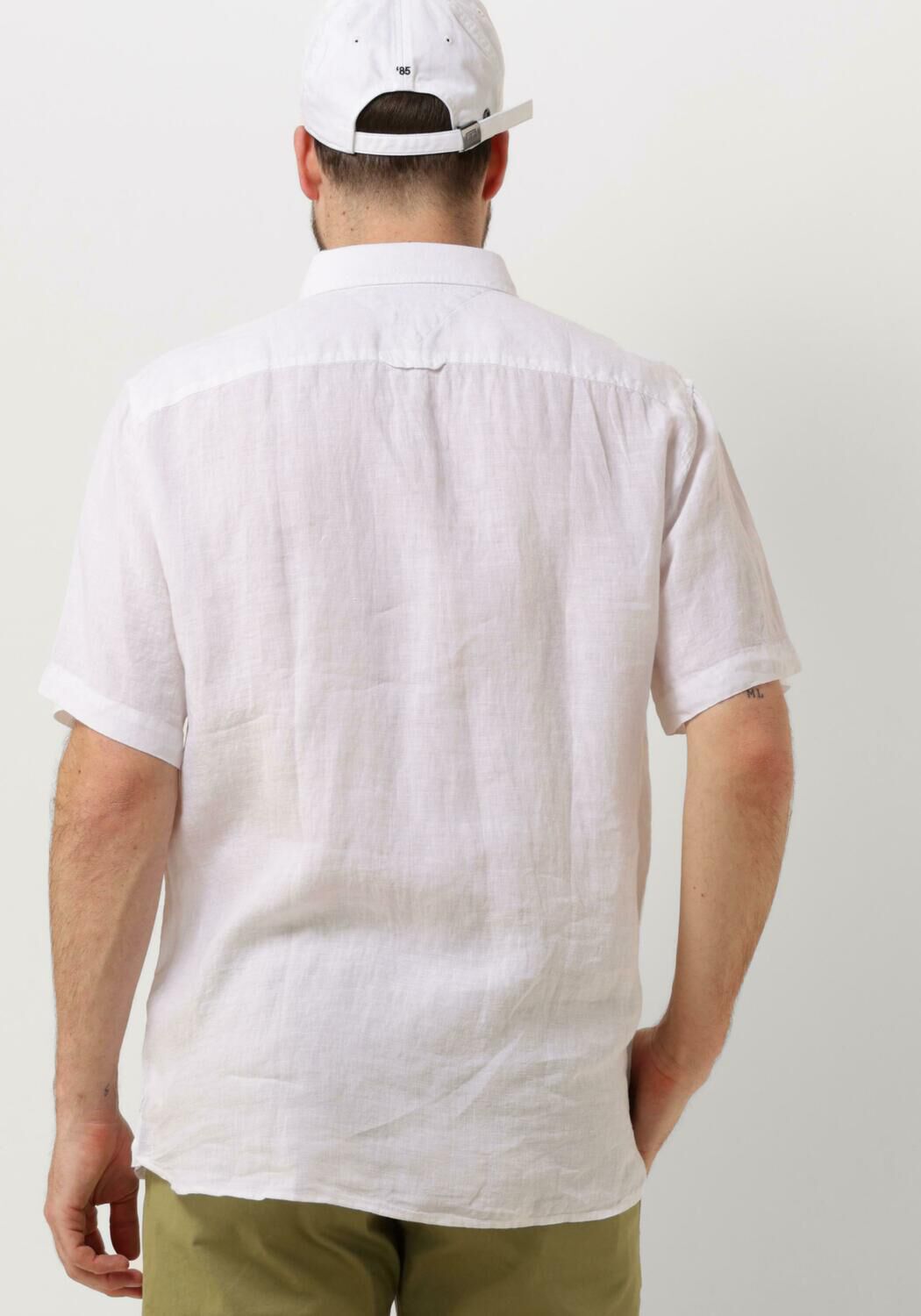 TOMMY HILFIGER Heren Overhemden Pigment Dyed Linen Rf Shirt S s Wit