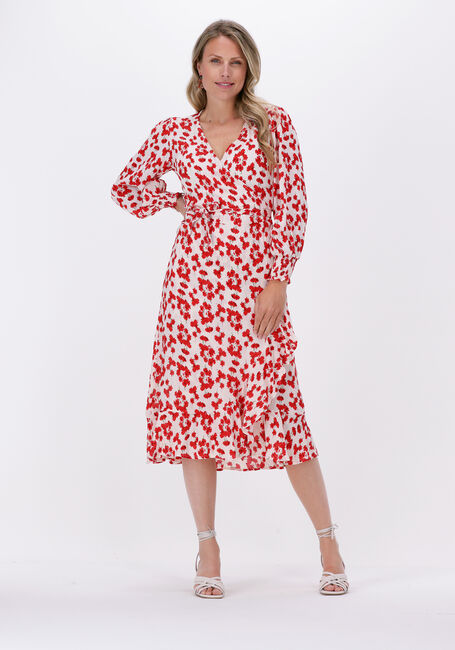 Rode NEO NOIR Midi jurk EVA FADING POPPY DRESS - large