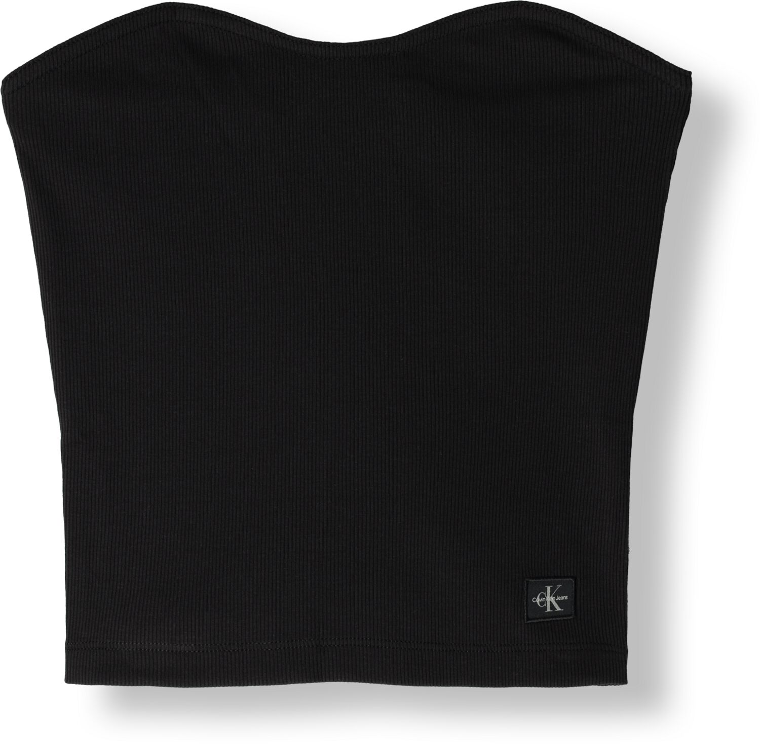 CALVIN KLEIN Dames Tops & T-shirts Woven Label Rib Sleeveless Top Zwart