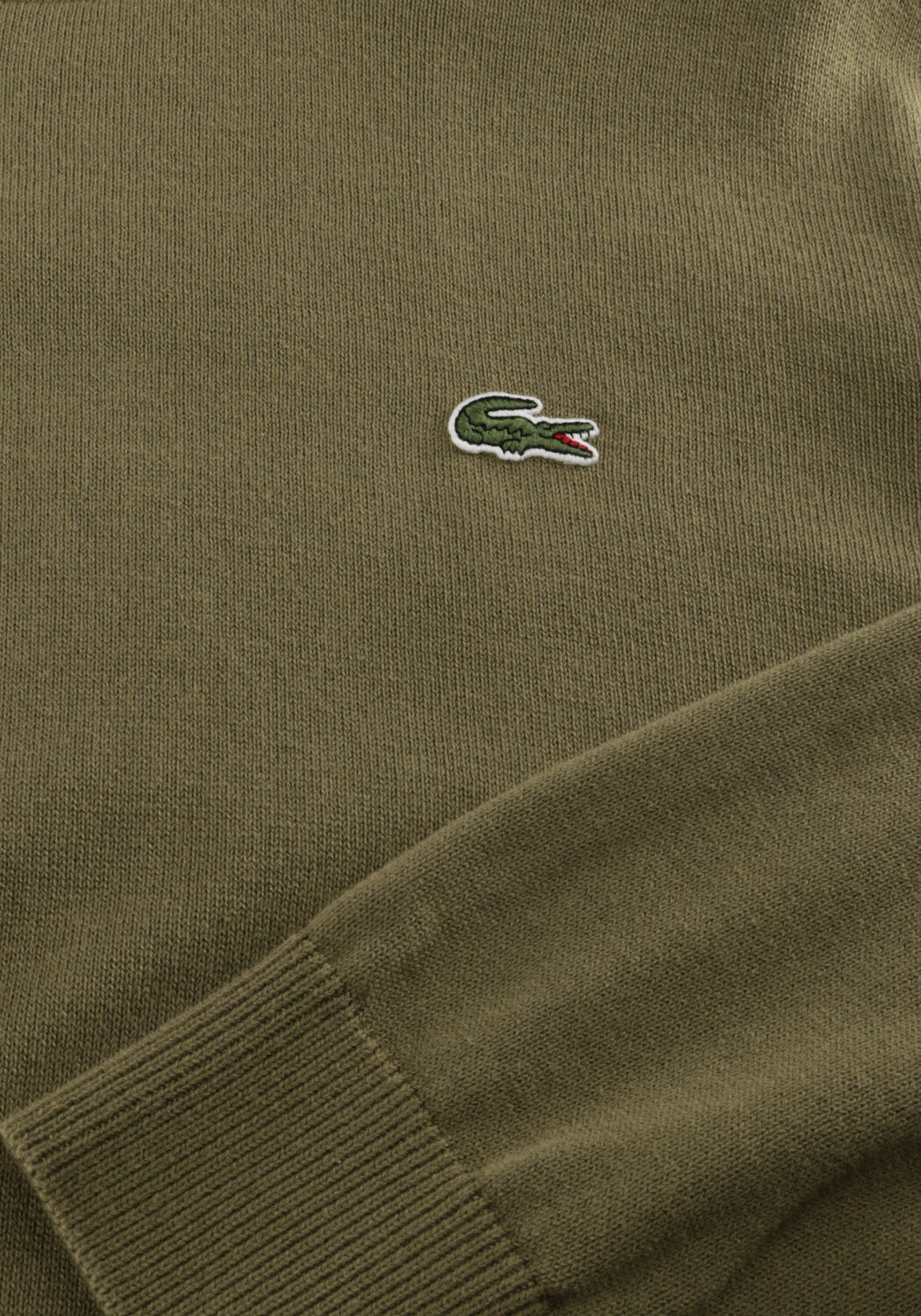 Khaki LACOSTE Trui REGULAR FIT CREW NECK SWEATER - large