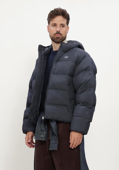 Donkerblauwe ADIDAS Gewatteerde jas REGEN JKT - large