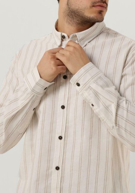 Gebroken wit ANERKJENDT Casual overhemd AKLEIF L/S DOUBLE STRIPE - large