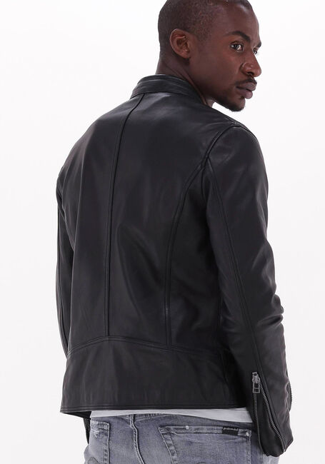 Zwarte GOOSECRAFT Leren jas JOHNSTON BIKER - large