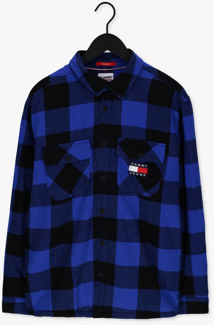 Blauwe TOMMY JEANS Overshirt TJM SHERPA FLANNEL OVERSHIRT - large
