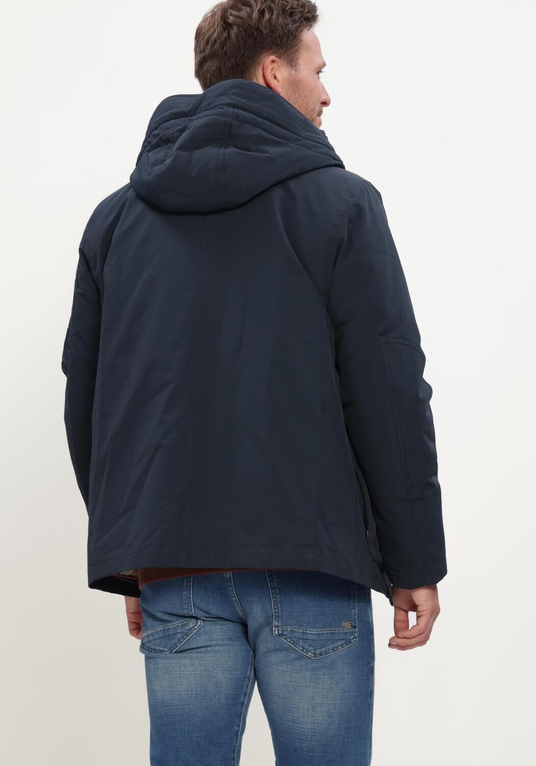 Donkerblauwe PME LEGEND Gewatteerde jas SEMI LONG JACKET YETCRAFT - large