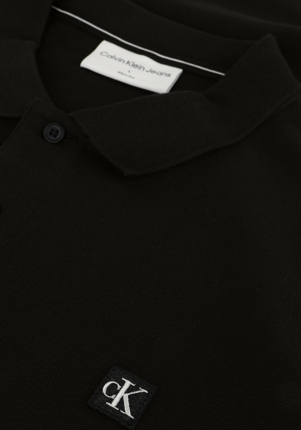 Zwarte CALVIN KLEIN Polo CK EMBRO BADGE SLIM POLO - large