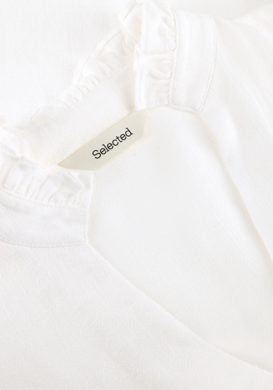 Witte SELECTED WOMEN Blouses SLFVIVA SL SUN RUFFLE TOP - large