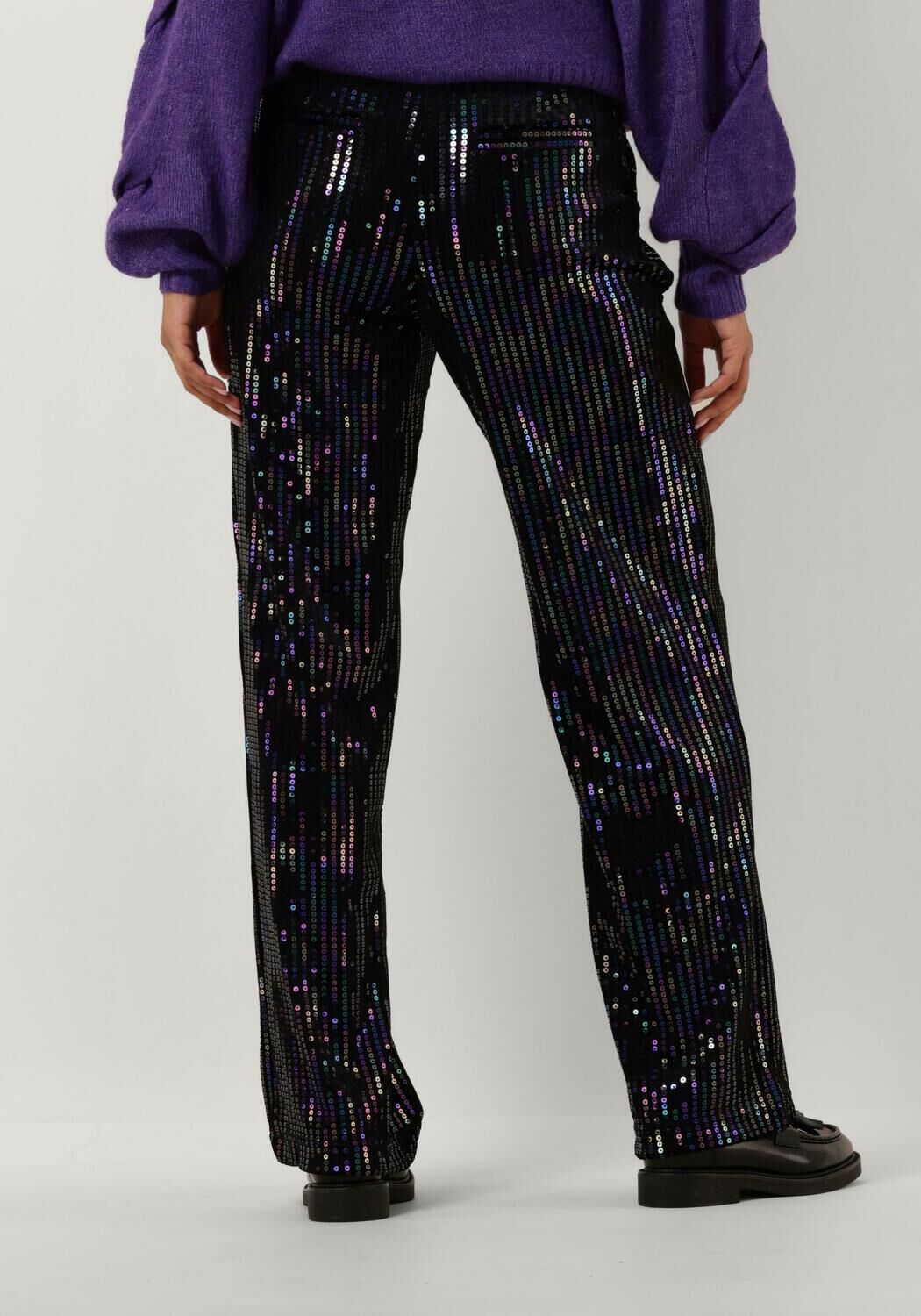 Y.A.S. Dames Broeken Yaseliva Sequin Hw Straight Pant Zwart