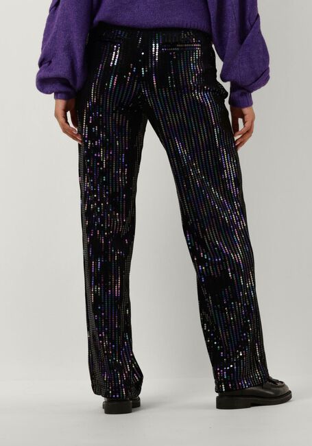 Zwarte Y.A.S. Pantalon YASELIVA SEQUIN HW STRAIGHT PANT - large