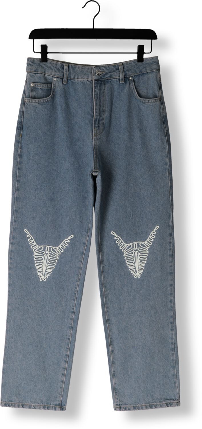 ALIX THE LABEL Dames Jeans Ladies Woven Denim Bull Pants Lichtblauw