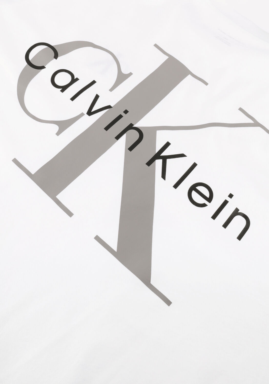 Witte CALVIN KLEIN T-shirt SS 30S CLASSIC BACK MONOLOGO TEE - large
