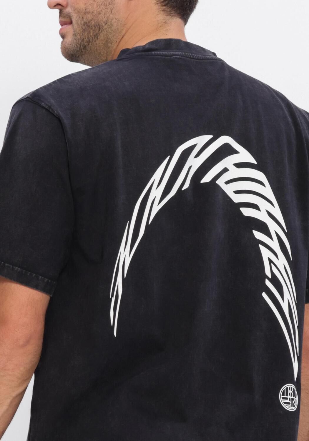 Zwarte WOODBIRD T-shirt WBBAINE WARP ACID TEE - large