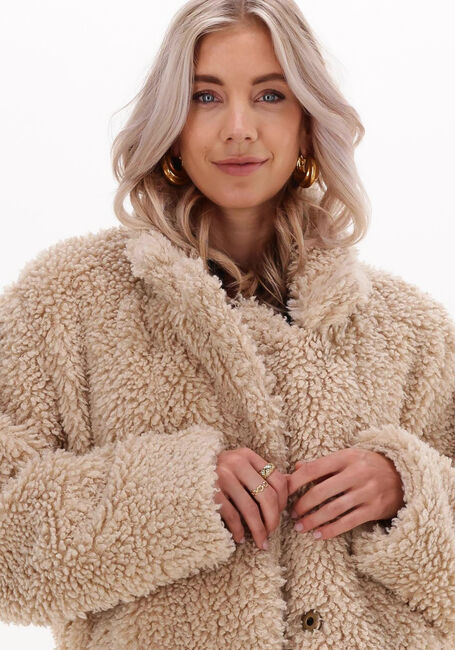 Beige SUMMUM Teddy jas COAT TEDDY - large