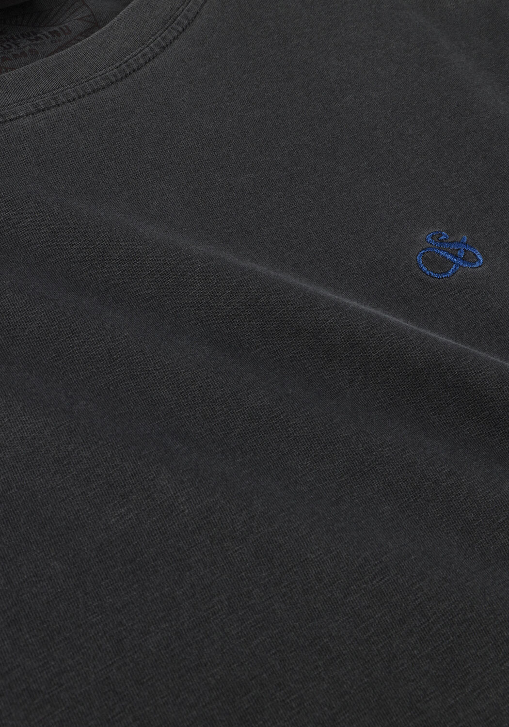 Zwarte SCOTCH & SODA T-shirt GARMENT DYE LOGO EMBROIDERY TEE - large