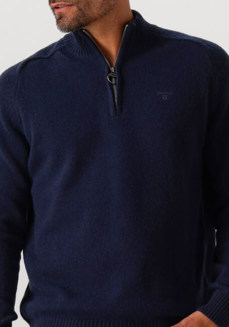 Donkerblauwe BARBOUR Trui GRANGETWON HALF ZIP KNITTED JUMPER - large