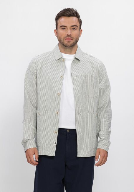 Groene ANERKJENDT Overshirts AKODIN STRIPE OVERSHIRT - large