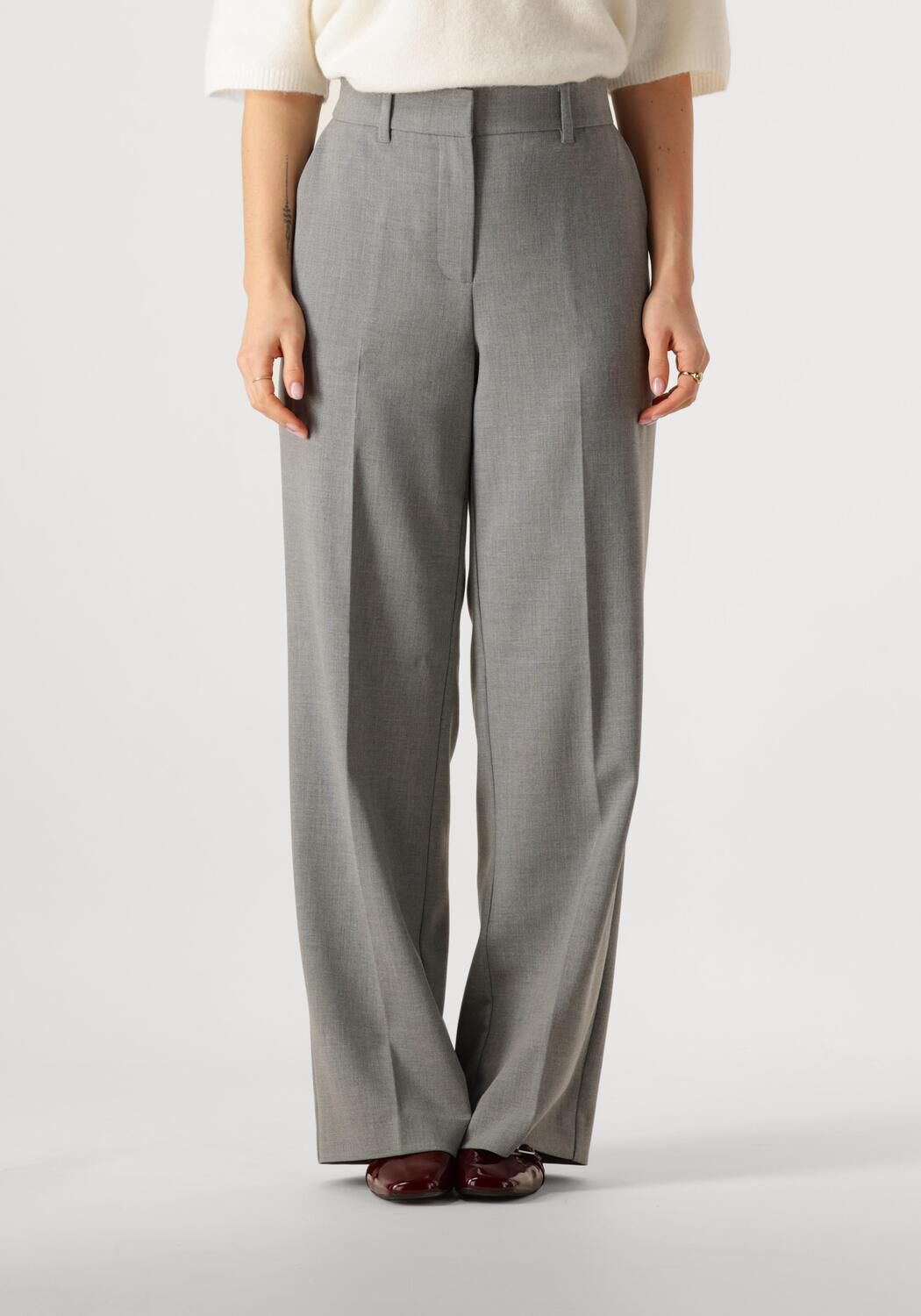 MINUS Dames Broeken Welma Mid Waist Pant Grijs