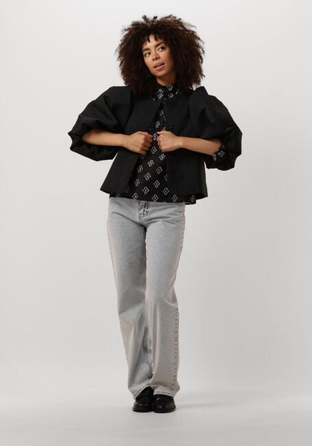 Zwarte MINUS Blouses AGINA ROUND NECK BLOUSE - large
