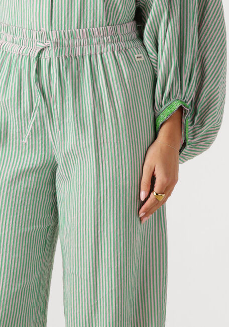 Multi POM AMSTERDAM Wijde broek PANTS SEERSUCKER GREEN PINK - large