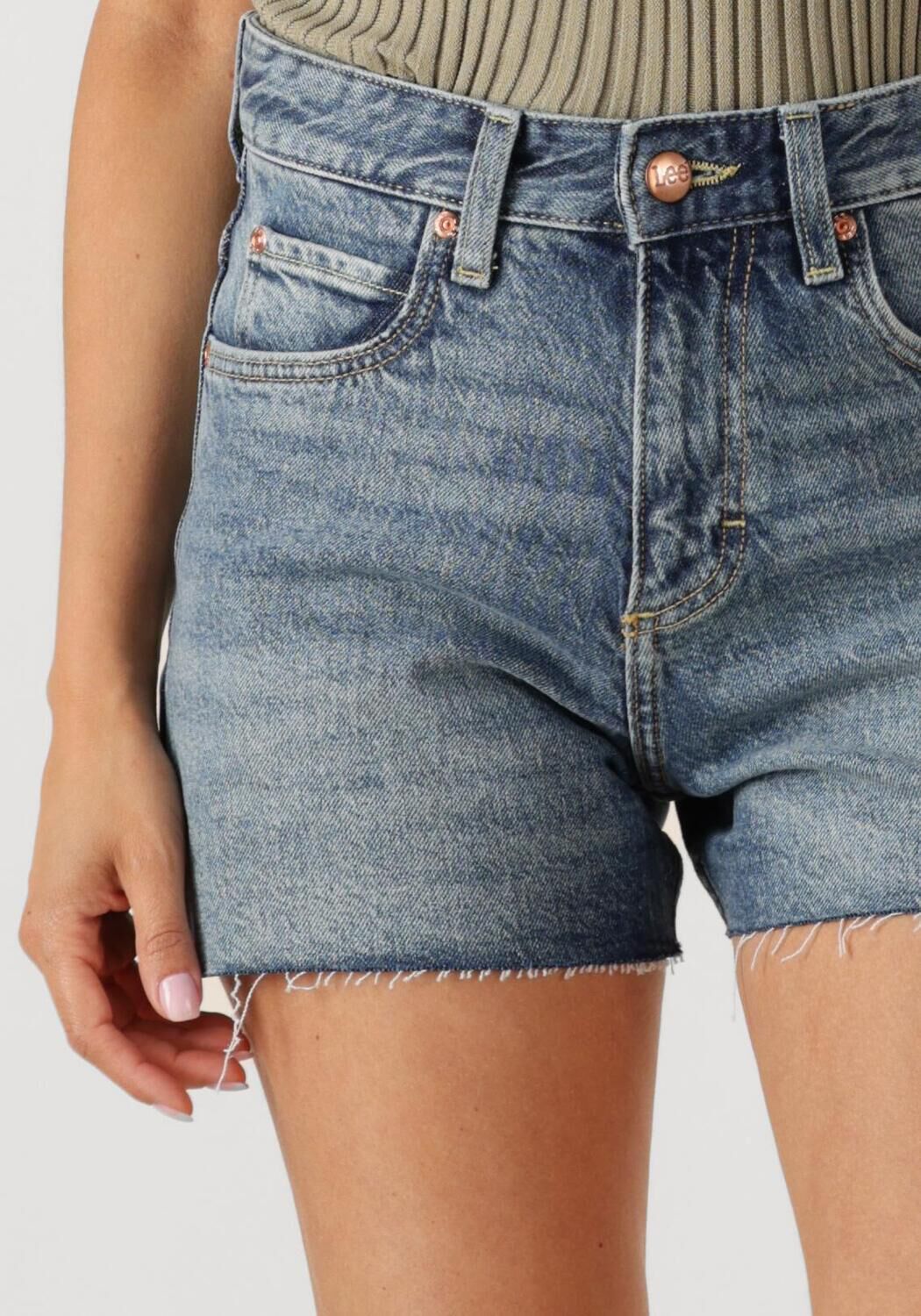 LEE Dames Jeans Rider Short Blauw