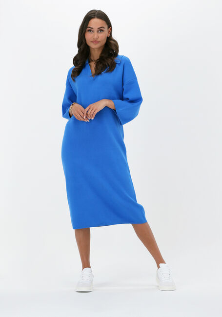 Blauwe Y.A.S. Midi jurk YASABELIA 3/4 KNIT DRESS - large