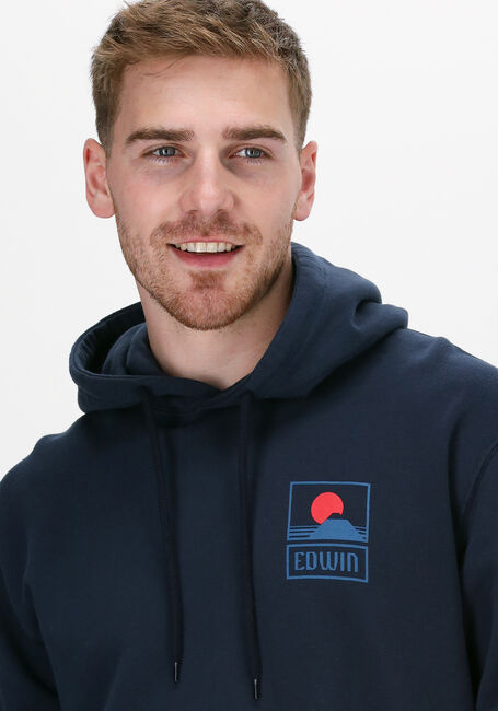 Blauwe EDWIN Sweater SUNSET ON MT FUIJ HOODIE SWEAT - large