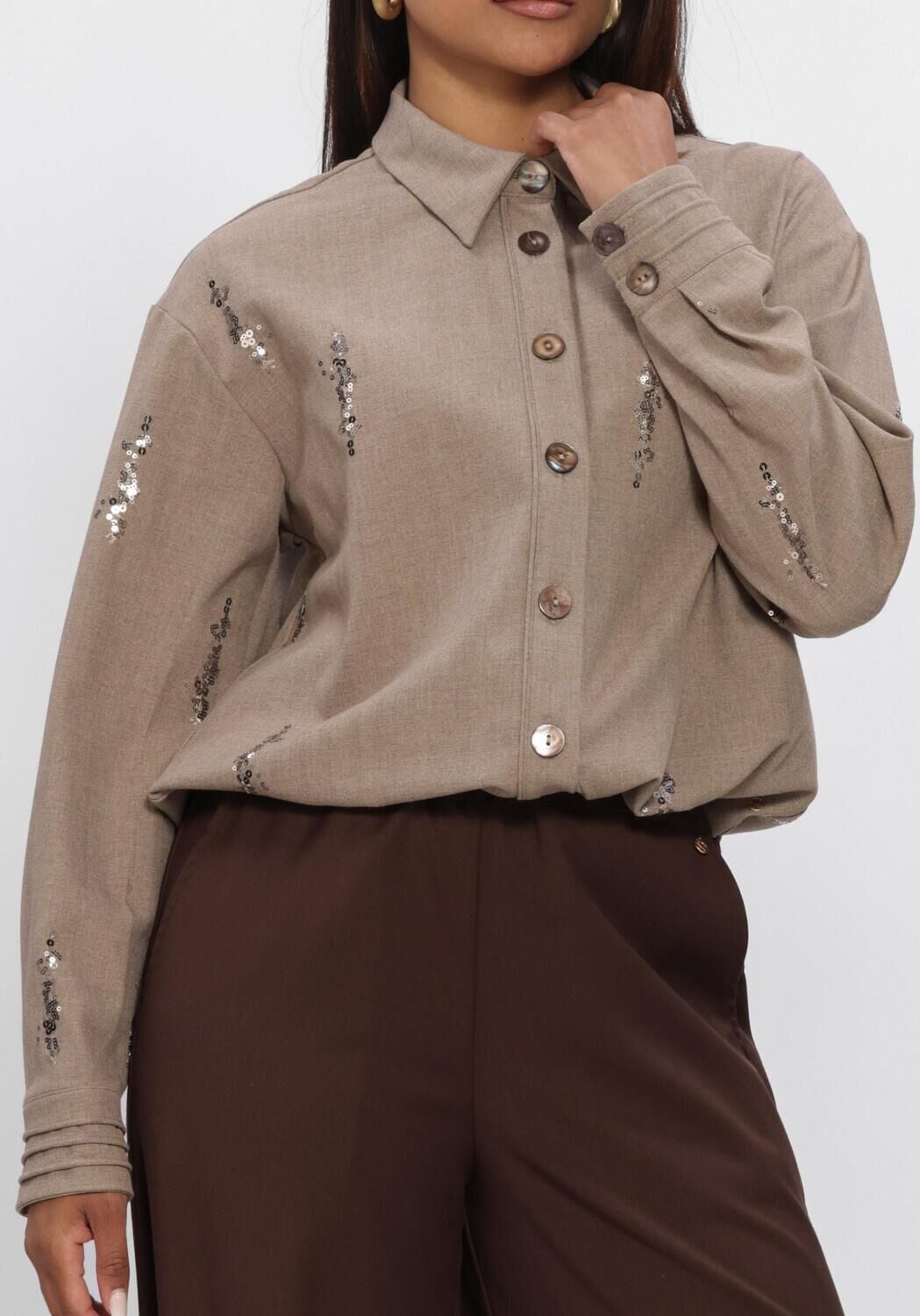 Beige NUKUS Blouses ANNELYNN BLOUSE PAILLET - large