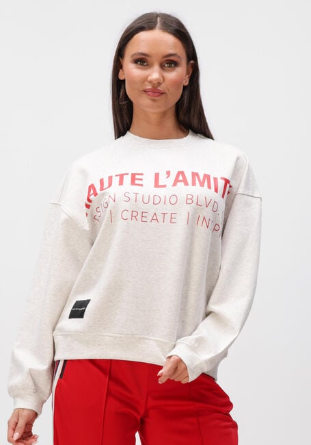 Grijze HAUTE L'AMITI&Eacute; Trui STUDIO LOGO SWEAT - large