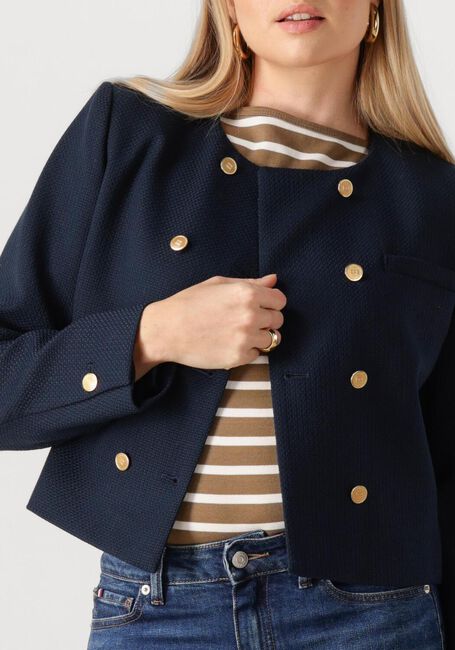 Donkerblauwe TOMMY HILFIGER Jack PREPPY TEXTURE LADY JACKET - large