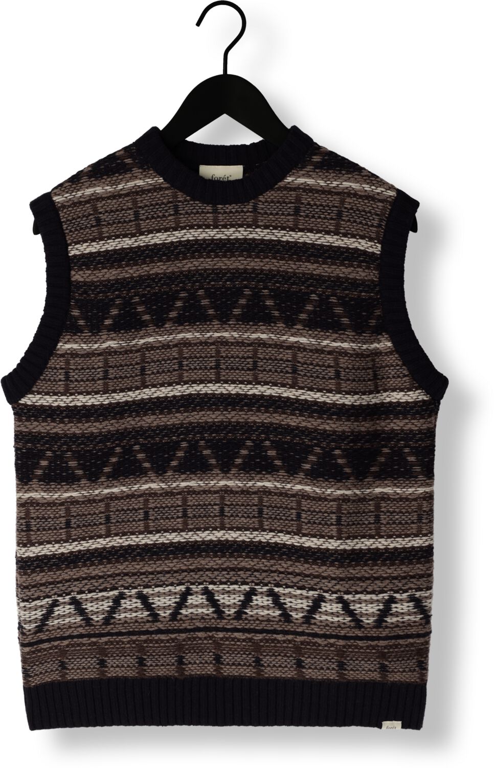 FORÉT Forét Heren Truien & Vesten Cone Jacquard Vest Donkerblauw