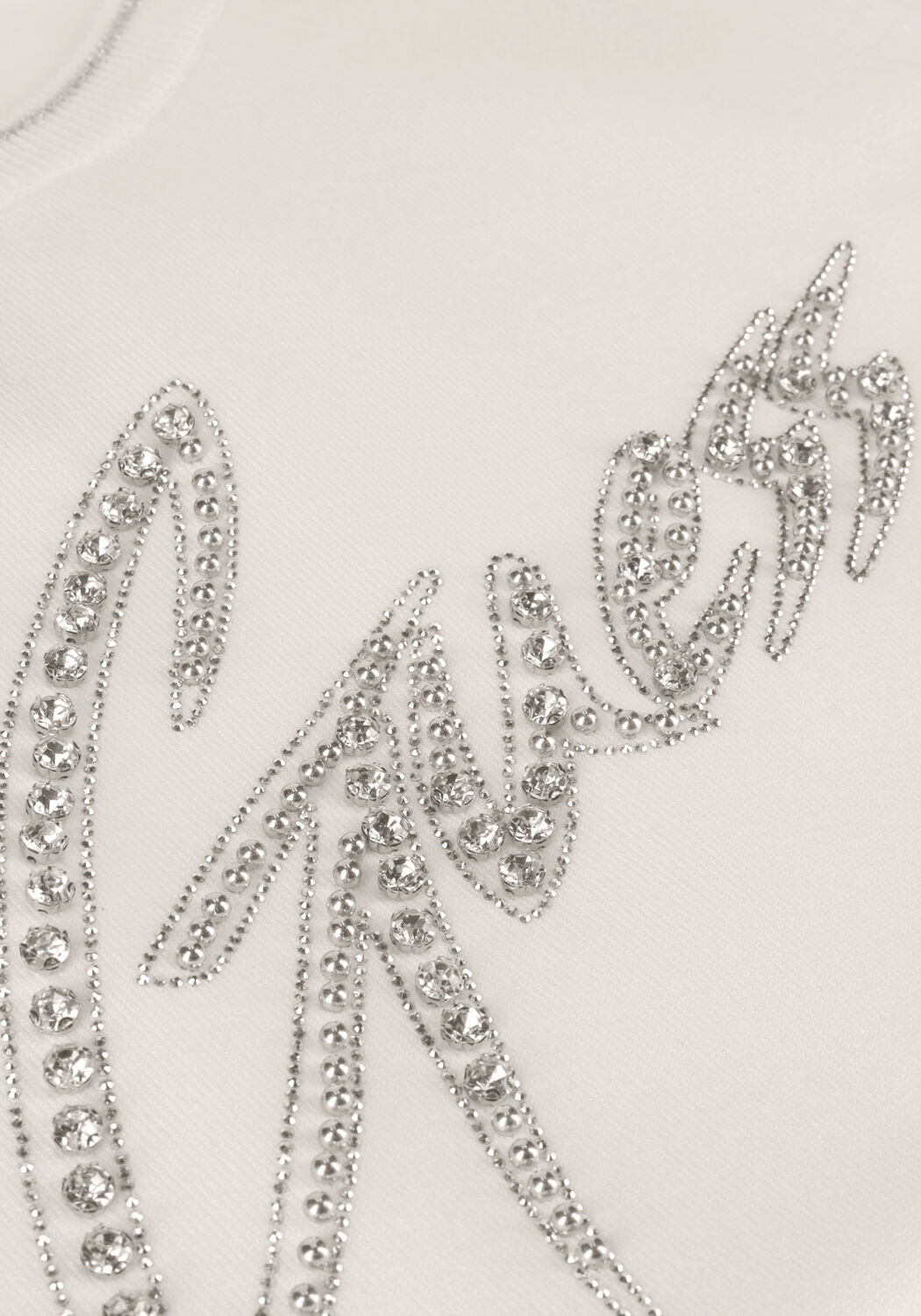 Ecru GUESS T-shirt GRACE LOGO SWEATER - large